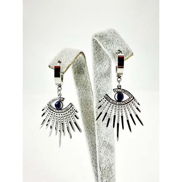 Gümüş Göz Desenli Küpe